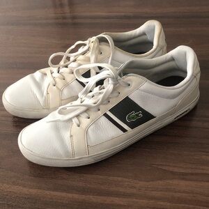 Lacoste Europa Mens White Sneakers Shoes Size 9